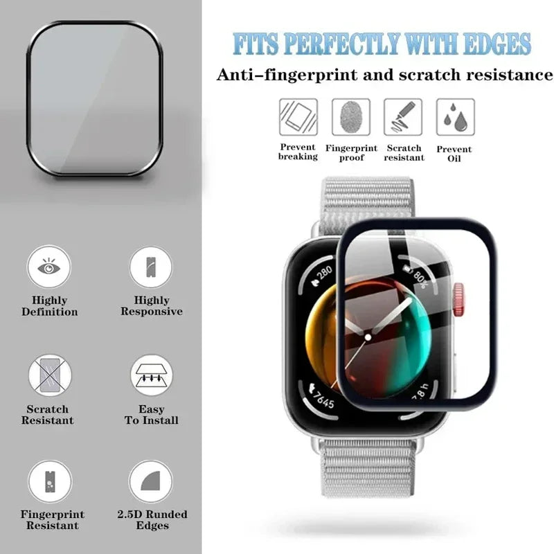 Screen Protector for Huawei Watch Fit 3 3D Curved Screen Protector for Huawei Watch Fit3 Ultra-HD Full Coverage Protective Film