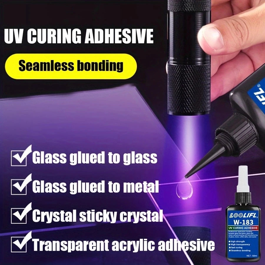 50g Crystal Resin UV Glue DIY Jewelry Making High Hardness Fast Drying Harder Epoxy Glue UV Lam