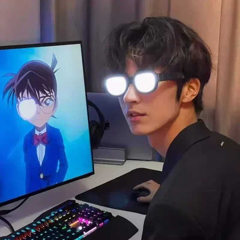 LED Tech Glasses Conan Terminator Personalised Dress Up Spooky Prom Performance Glasses for Halloween Party cosplay