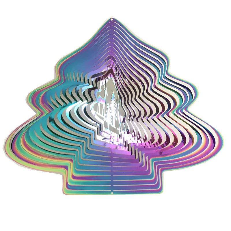 3D Wind Spinner Chime Heart Square Drop Shape Stainless Steel Rotating WindChime For Both Outdoor Garden And Indoor