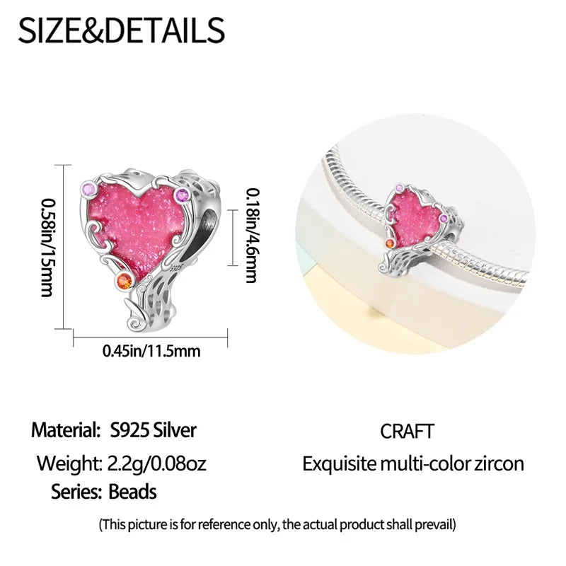 925 Sterling Silver Princess Powder Series Exquisite Daily Bow Sweet Charms Beads Fit Pan Original Bracelets DIY Jewelry