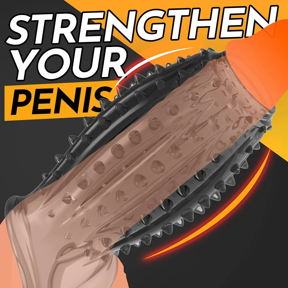 Cock Ring For Men Spike Cock Sex toys For Men Penian Rings Adult Supplies Delayed Ejaculation Linen Nozzle Sleeve For Penis