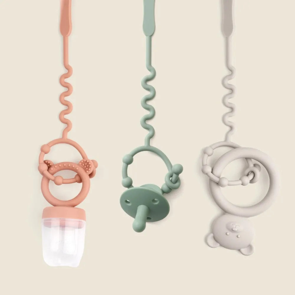 New Silicone Teether Toys for Teether Anti-lost Adjustable Cartoon Pacifier Chain Kids Nipple Holder Stroller Baby Accessories