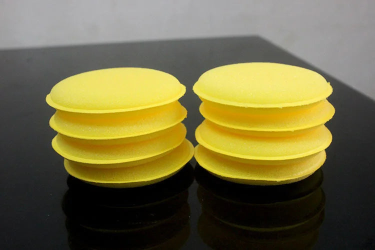 6PCS Welt waxing sponge Car Wash Beauty High-density small round sponge car polishing waxing sponge wipe