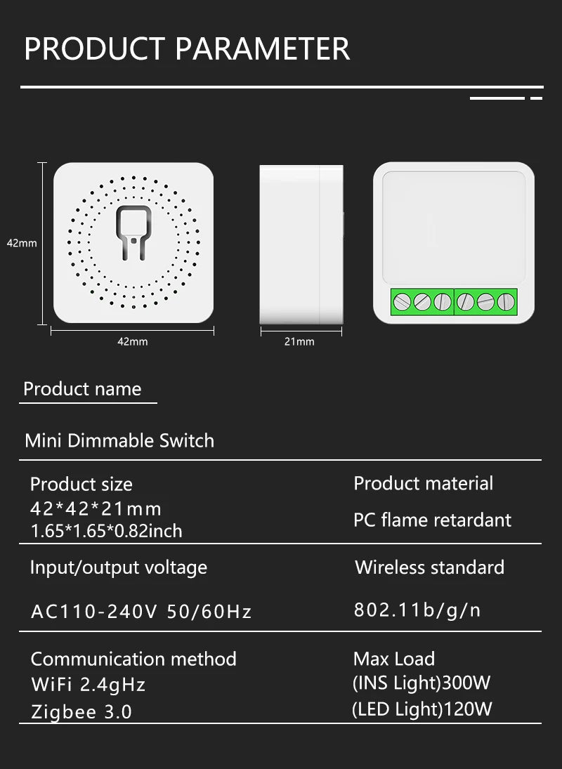 Tuya WiFi/ZigBee Smart Dimmer Switch  Module Light Switch AC110-240V  DIY Switches Smart Life APP  Work with Alexa Google Home