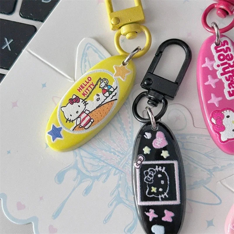 Kawaii Hello Kittys Keychain Anime Kt Cartoon Cute Key Ring Sweet Girls Bag Pendant Charms Car Accessorie DIY Jewelry Gifts Toys
