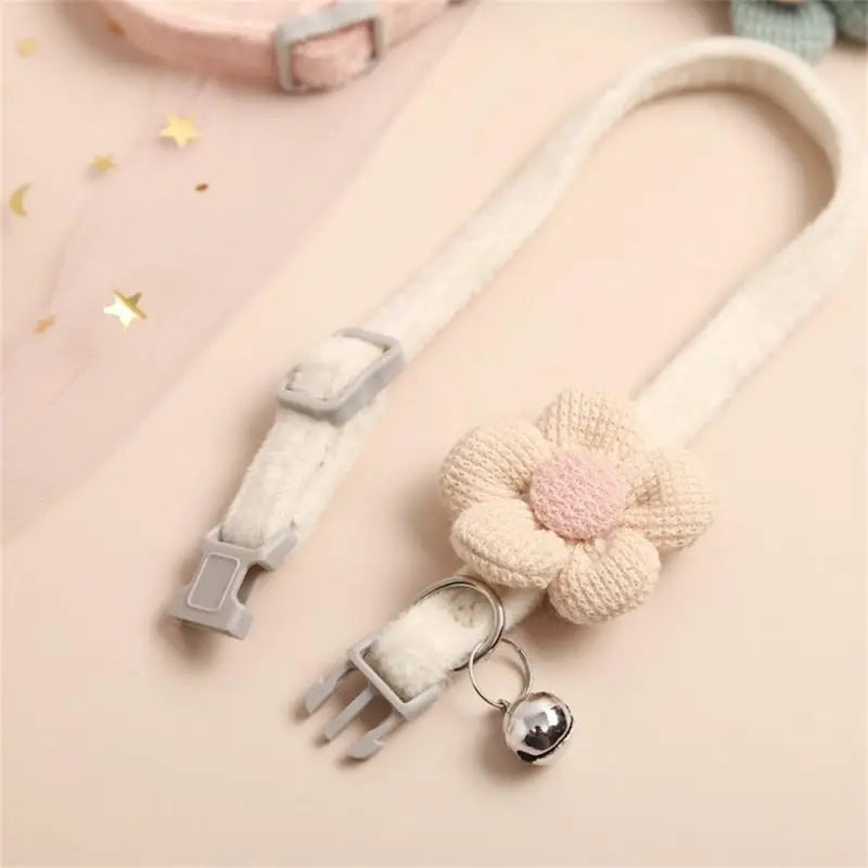 Cat Collar Multicolor Cute Flower Pet Cat Collar Cat Collar Cute Cartoon Flower Bell Collar Cat Necklace Puppy Dog Supplies