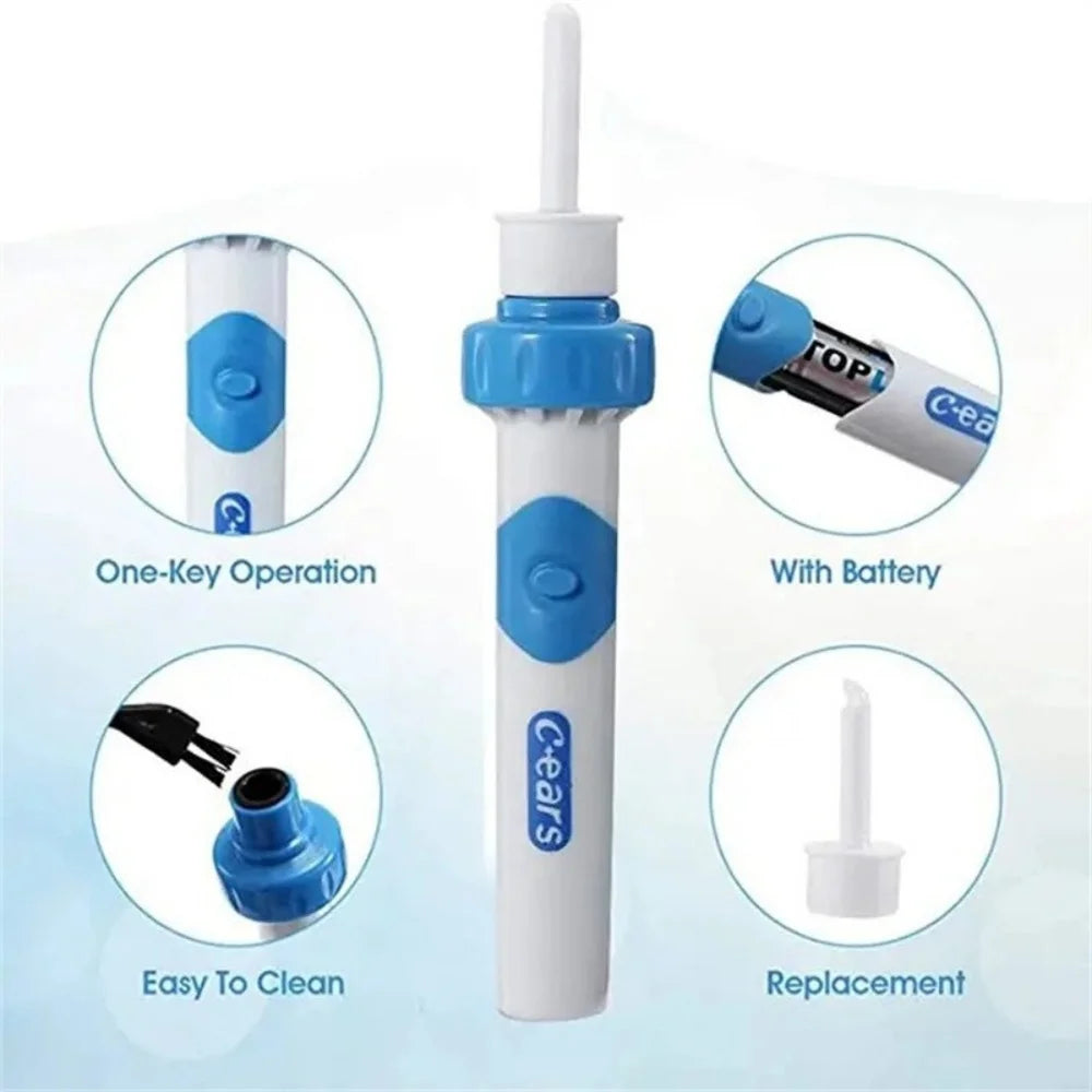 1pcs Portable Automatic Earwax Removal Kit Electric Earwax Vacuum Suction Electric Earpick Kit Remover Ear Wax Cleaning Earspoon