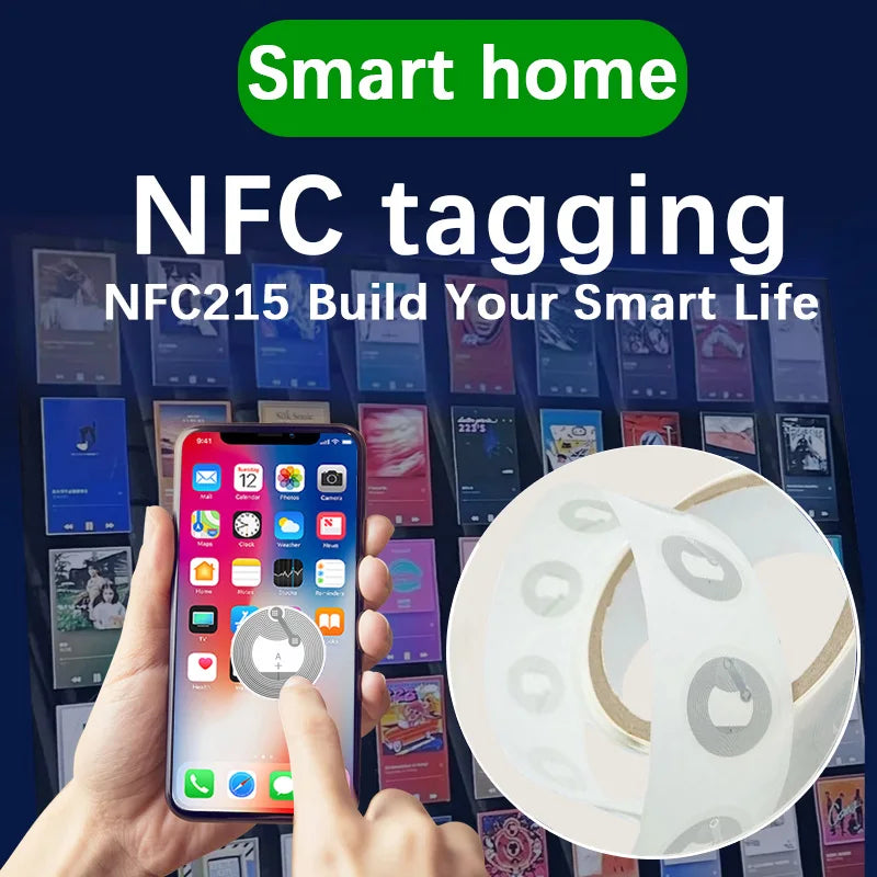 10pcs/ 50pcs /100pcs Ntag215 NFC Tag 13.56MHz ISO14443A Sticker Ntag 215 Phone Available RFID Adhesive Label RFID Tags Stickers