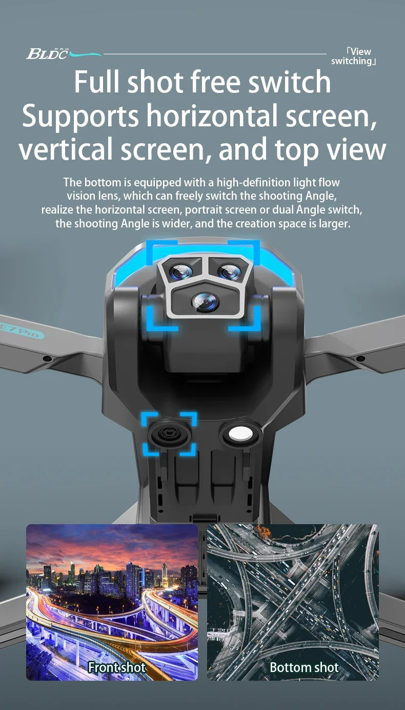 Hot Drone AE7 Pro Brushless Professional 8K HD Camera WIFI FPV Obstacle Avoidance Optical Flow RC Foldable Quadcopter Toys