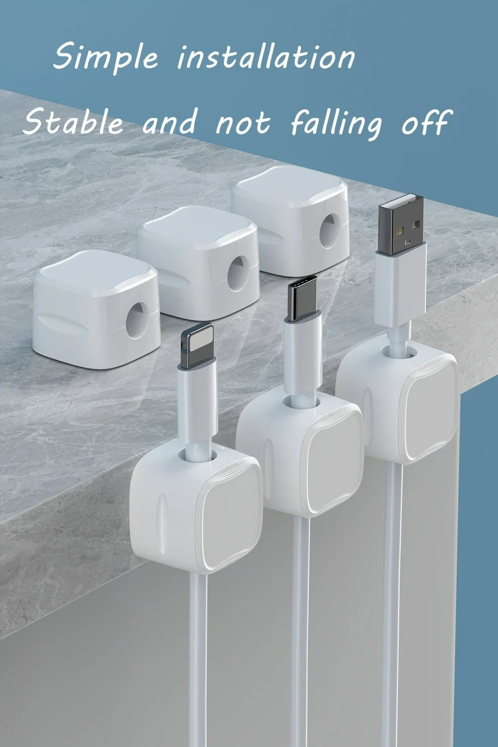 Magnetic Cable Organizer Cable Clips 1/3/6 PCS Management Wire Keeper Wall Data Cable Winder Adjustable Cord Holder Under Desk