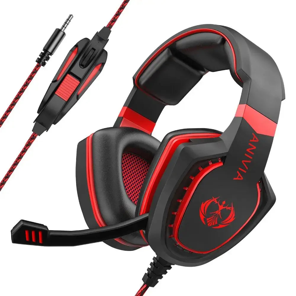 Headphones wired Gaming Headset Noise Isolating Overear Headphone with Mic.Volume Control Bass Surround for PC PS4 PS5 XBOX