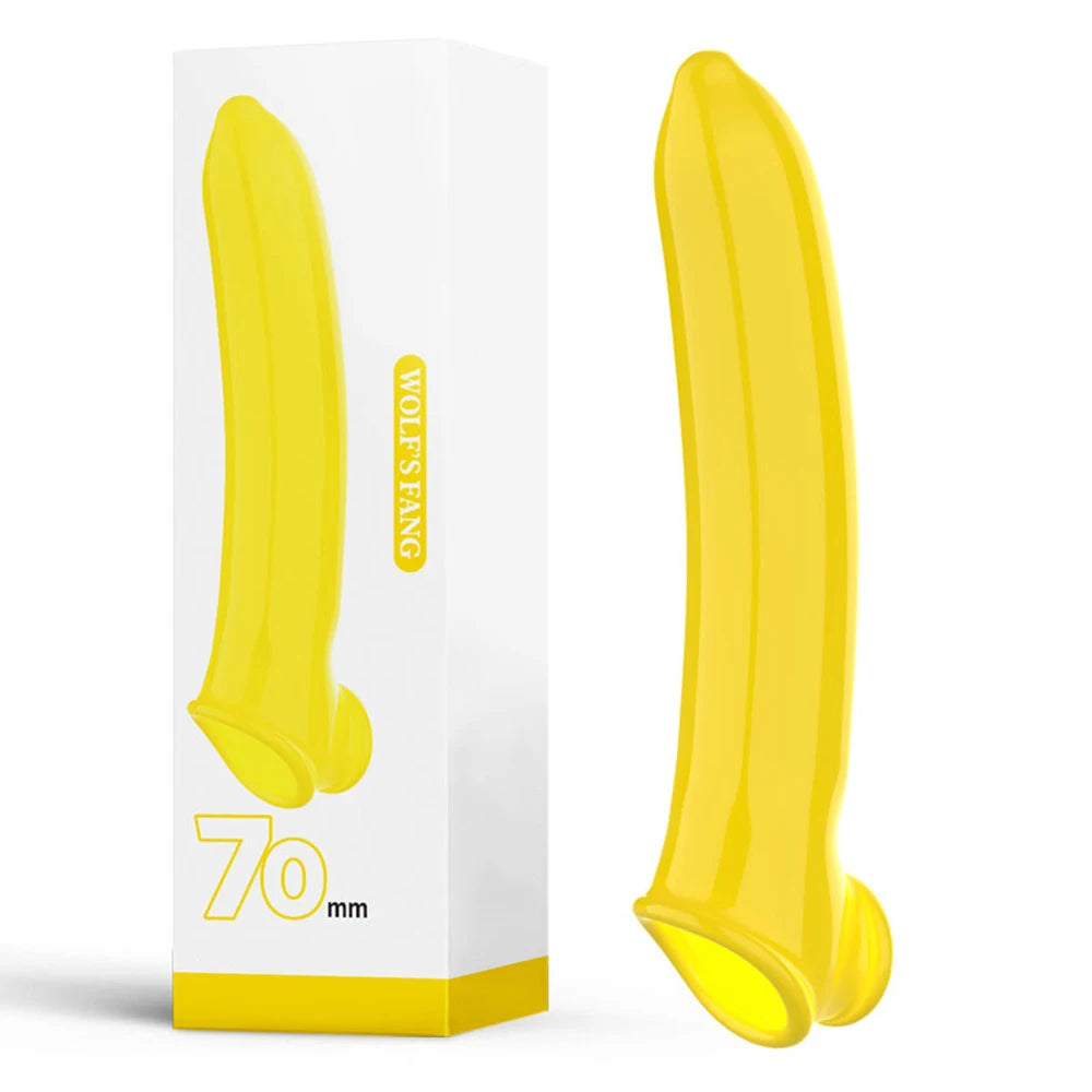 Vibrating Penis Sleeve Extension Condom Dick Glans Enlargement Cock Rings Delay Ejaculation Adult Goods Sex Toys For Men Couples