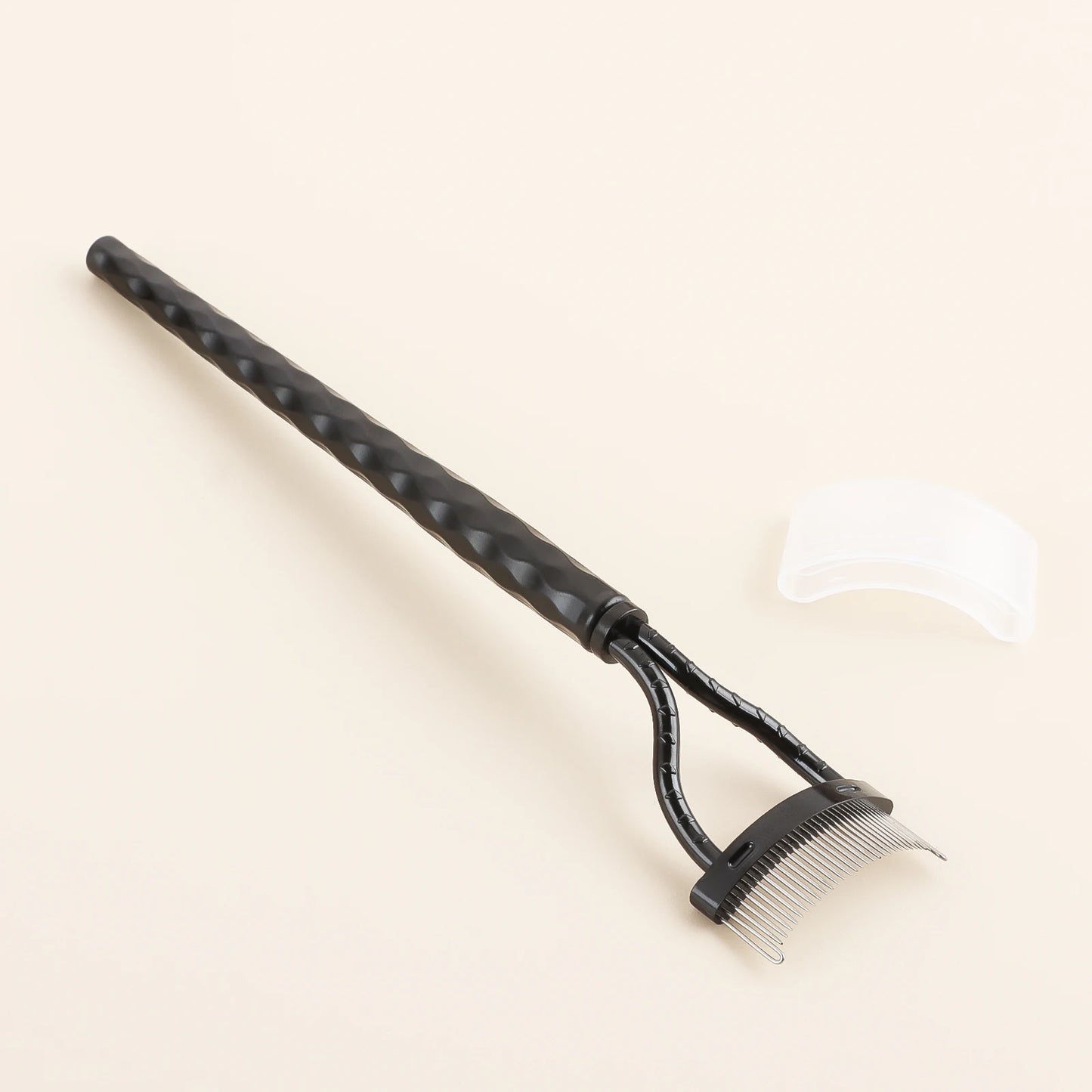 1-pack eyelash comb, eyelash separator - curved design, curling eyelashes to fit the eye shape, makeup tool with protective case