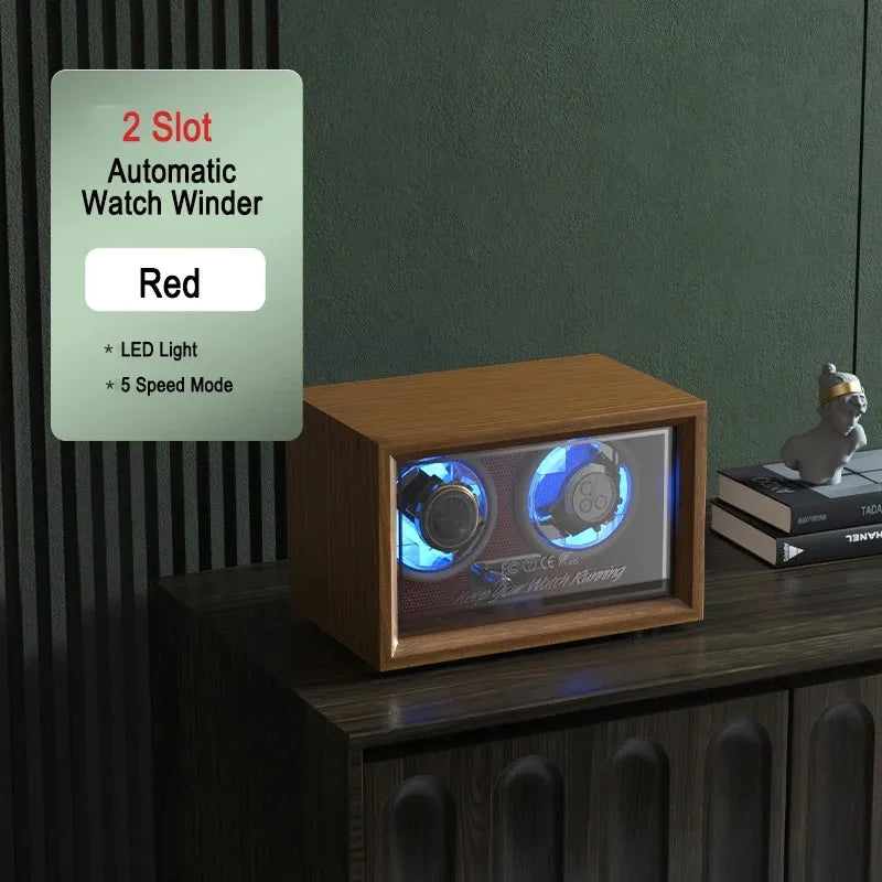 IBBETON Luxury Wood Watch Winder High-End  2 4 6 Slots Automatic Watches Box With Mabuchi Mute Motor Watch Cabinet Clock Storage