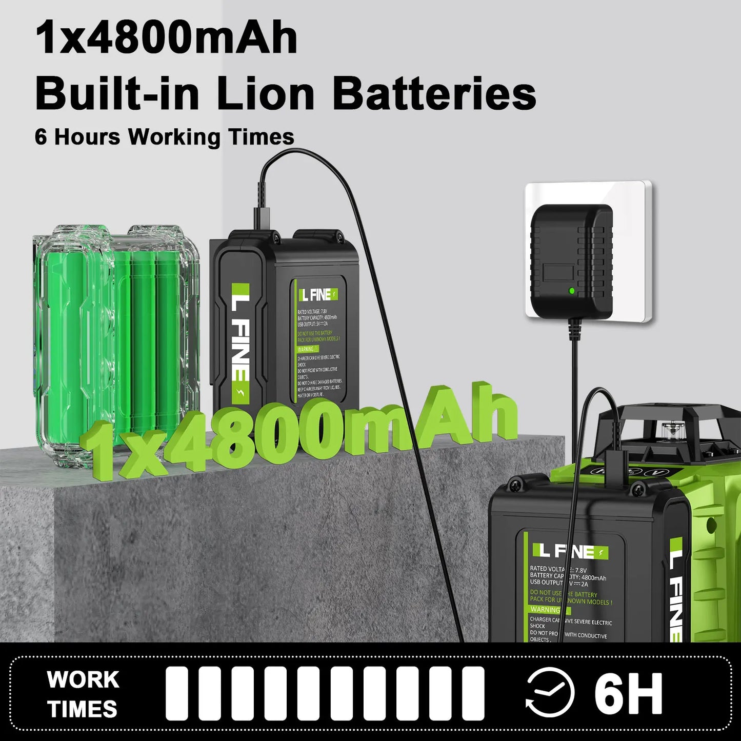 LFINE 3D/4D Laser Level 8/12/16 Lines Horizontal And Vertical With Remote Control 8 Lines 360°Self-leveling Laser Levels