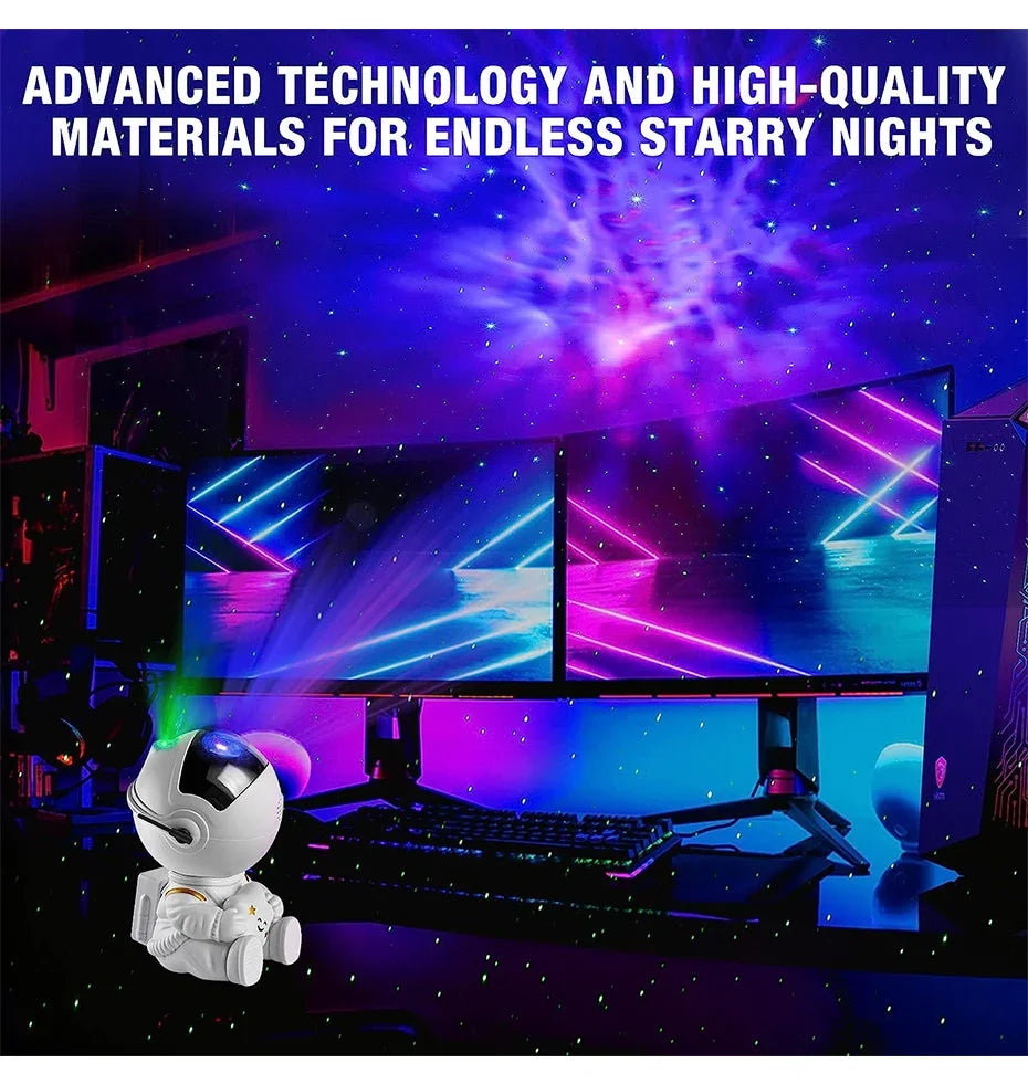 Star Projector Galaxy Night Light Astronaut Space Projector Starry Nebula Ceiling LED Lamp for Bedroom Home Decorative kids gift