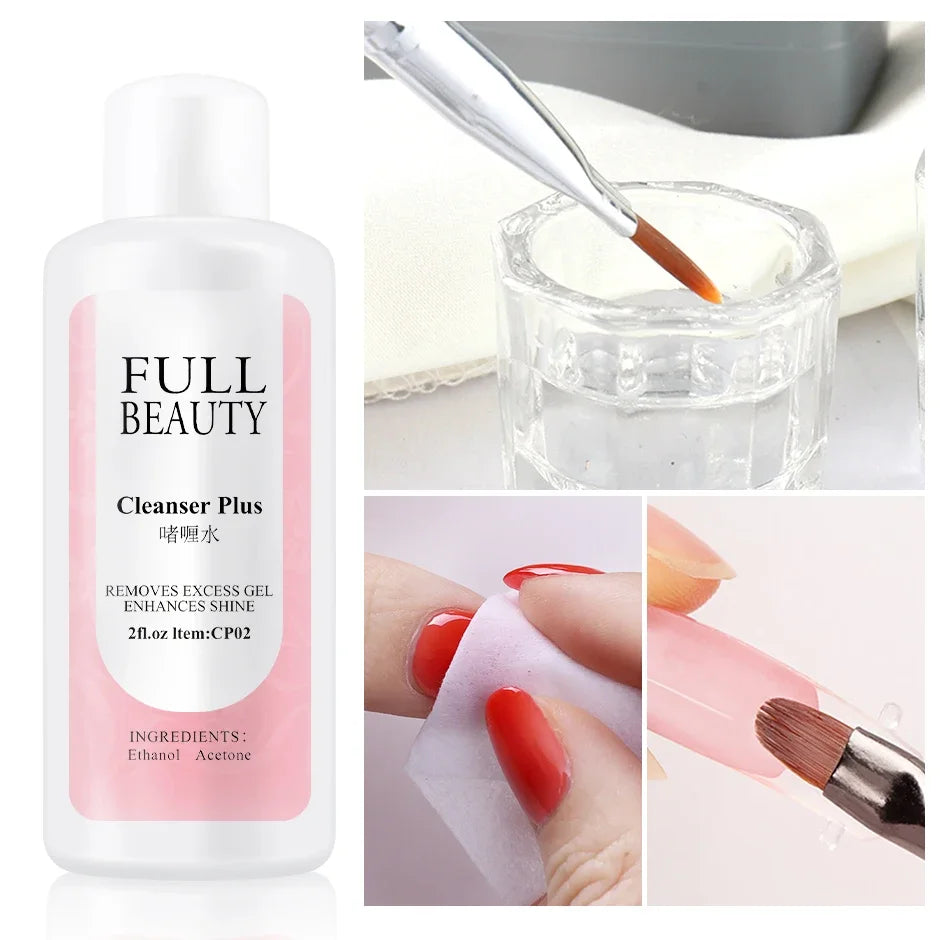 60ml Surface Sticky Layer Nails Degreaser Solution Excess Gel Polish Remover Liquid Cleanser Plus Manicure Solvent Tool Supplies