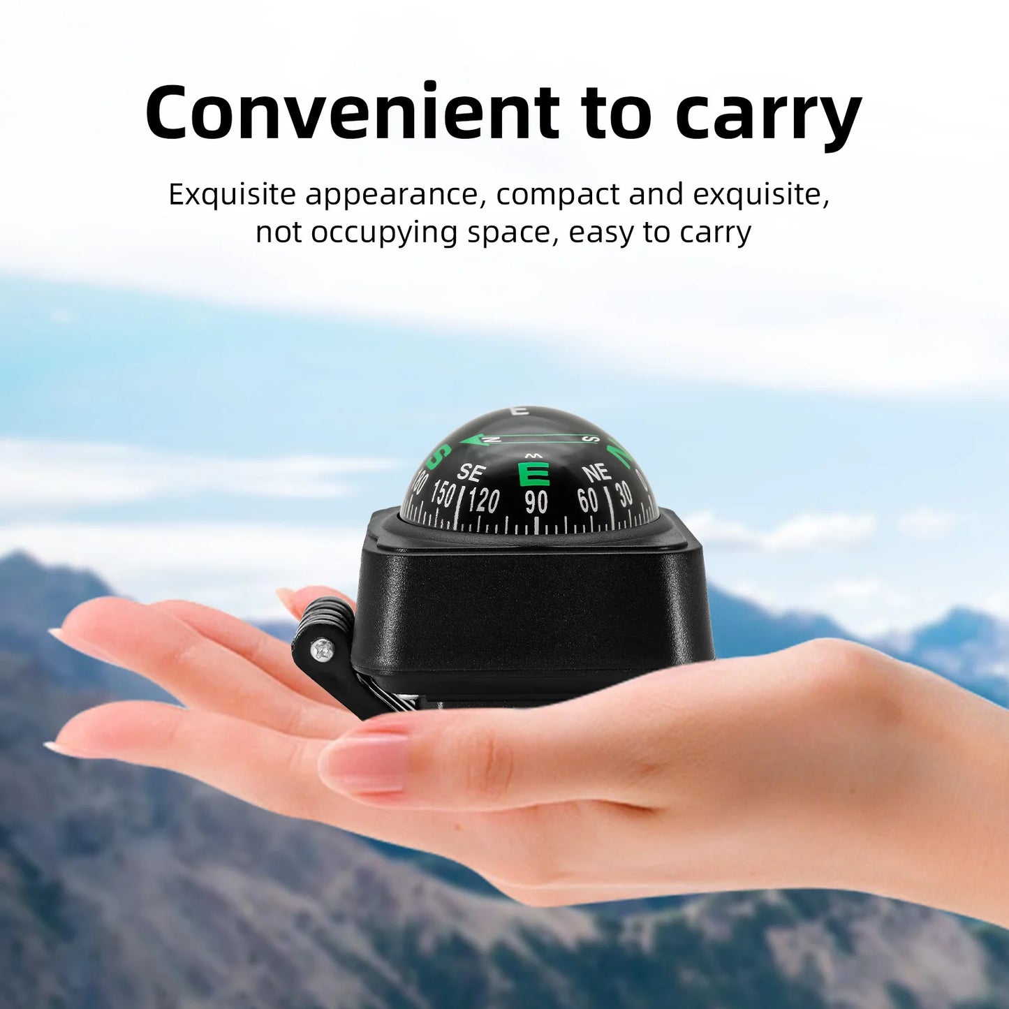 Outdoor Adjustable Navigation Dashboard Car Compass For Car Boat Cycling Hiking Direction Pointing Guide Ball Shaped Compass