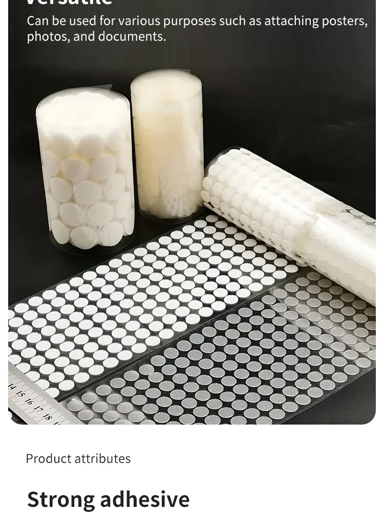 10mm 500 Pairs of round Velcro Transparent Ultra-thin Strong Self-adhesive Kindergarten Wall Stickers