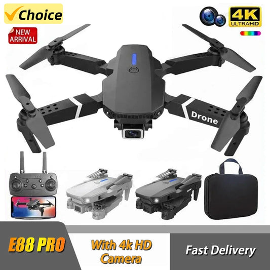 2024 E88Pro RC Drone 4K Professinal With 1080P Wide Angle HD Camera Foldable Helicopter WIFI FPV Height Hold Gift Toy