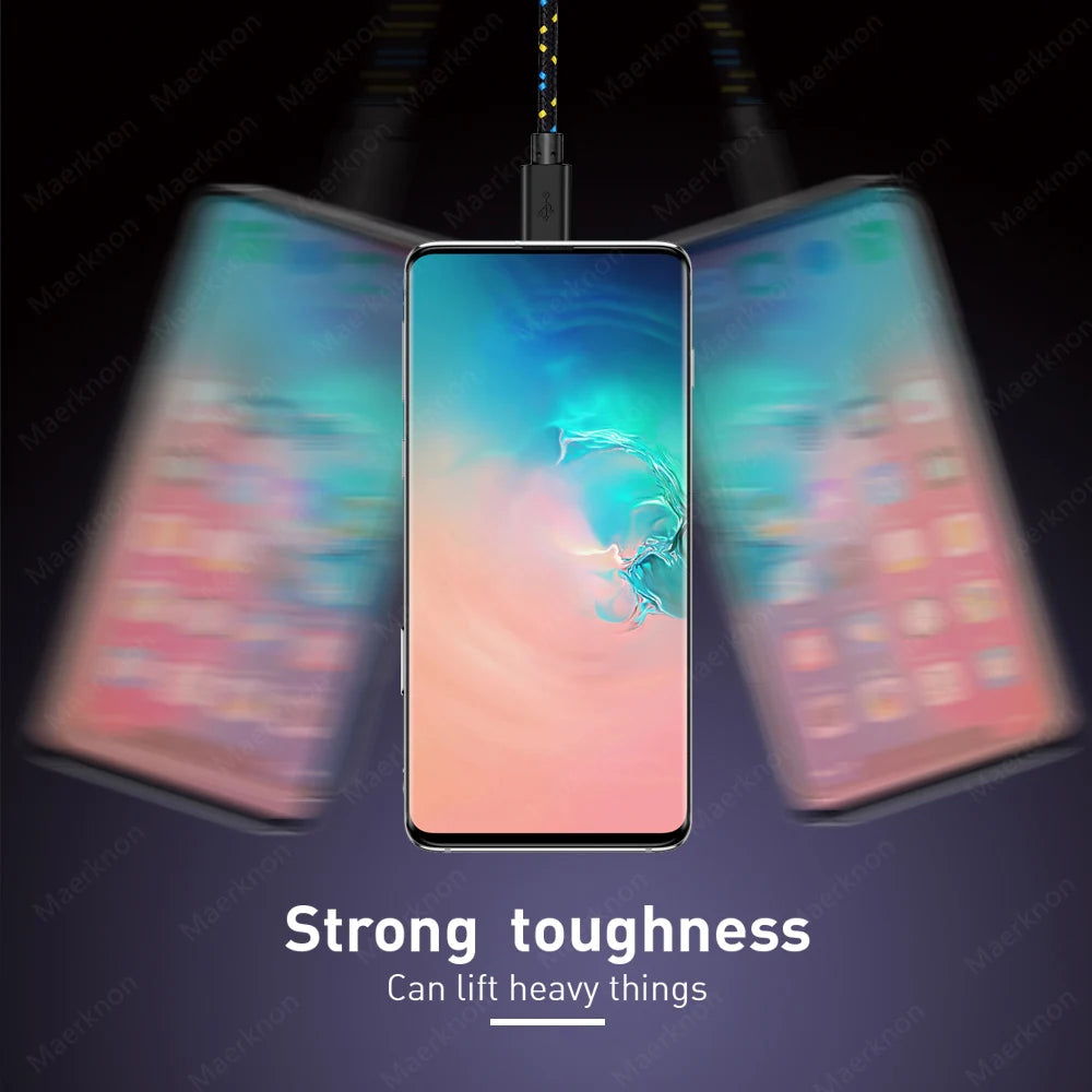 Micro USB Cable 2.4A Fast Charging Mobile Phone Charger Date Cord For Samsung Huawei Xiaomi Micro Nylon Braided Data Sync Cable