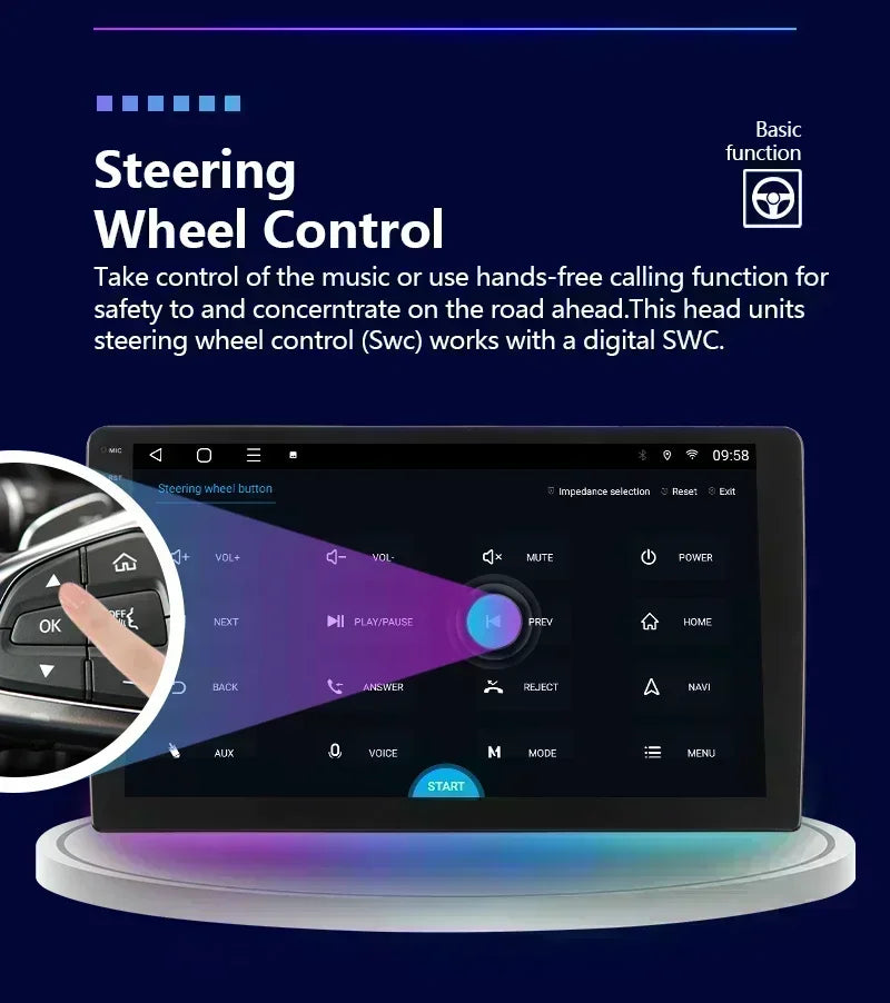 BOSSCAR Car Radio 7"9"10"Multimedia Video Player Android Universal Carplay Rearview Camera Wireless FM GPS Bluetooth Autoradio