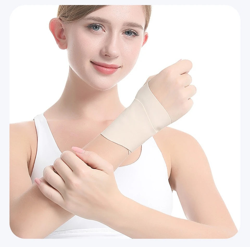 GOBYGO 1Pcs Lightweight Sports Compression Wrist Guard Pain Relief Anti-Sprain Ventilate Quick-dry Wrist Sleeve Badminton Tennis