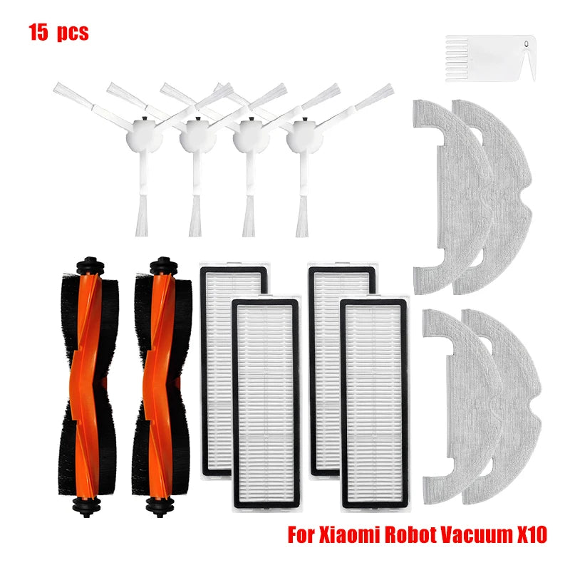 For Xiaomi Robot Vacuum X10 Robot Vacuum Cleaner Parts Replacement Main Side Brush Hepa Filter Mop Cloth Dust Bag Accessories