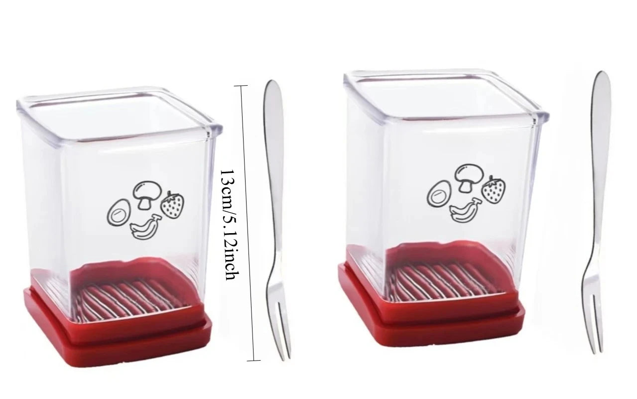 Strawberry Slicer - Fruit Slicer with Container - Pro Soft Food Chopper - Detachable Fruit Cutter Chopp gadget