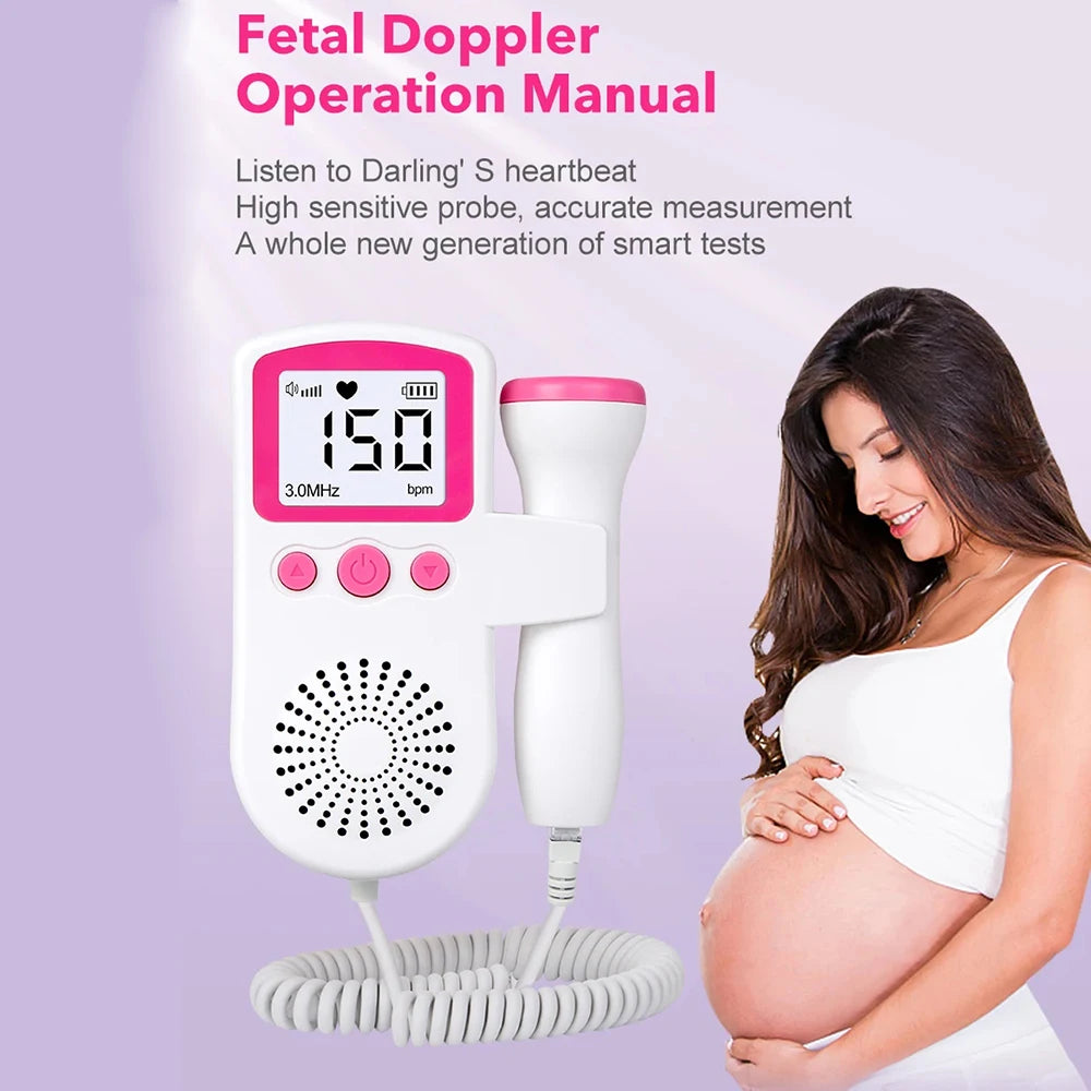 AJC Household Doppler Fetal Heart Rate Monitor for Baby Pregnancy Heartbeat Detector Pulse Meter No Radiation Stethoscope