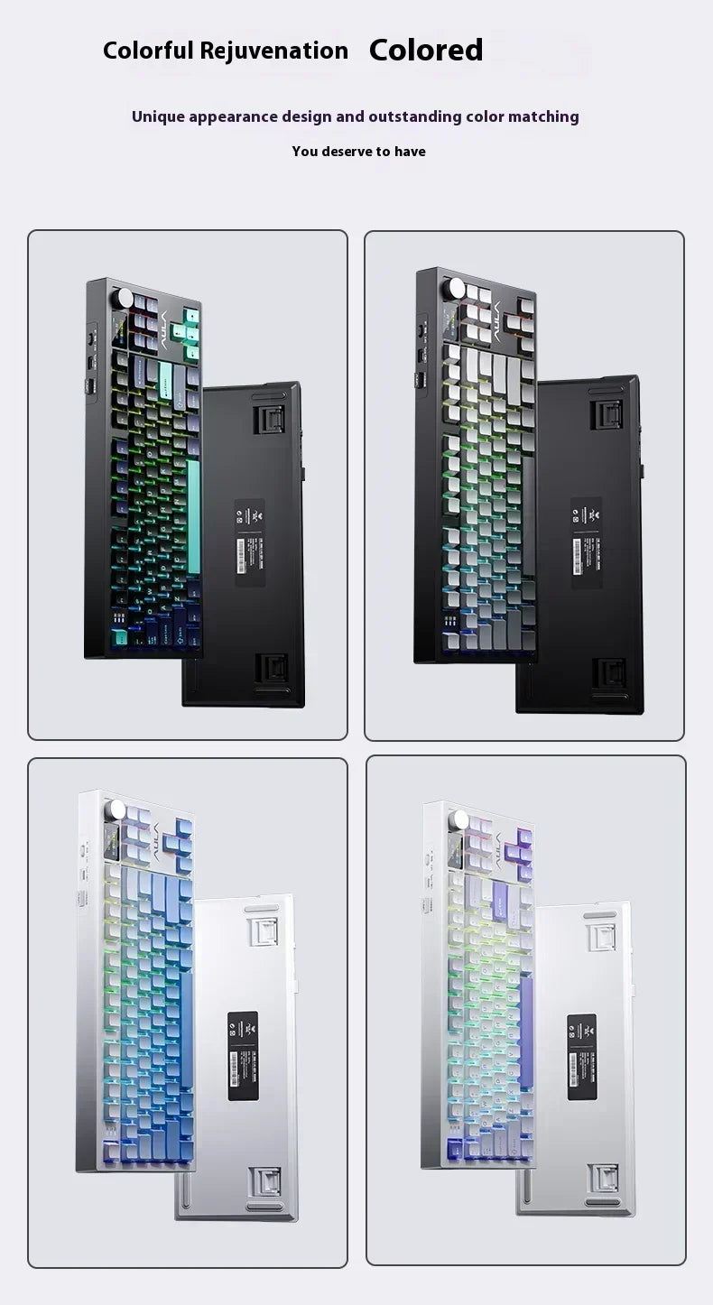 AULA S87Pro Gaming Mechanical Keyboard Wireless Bluetooth Keyboard Tri-mode RGB Hot Swappable Customized Games Accessories