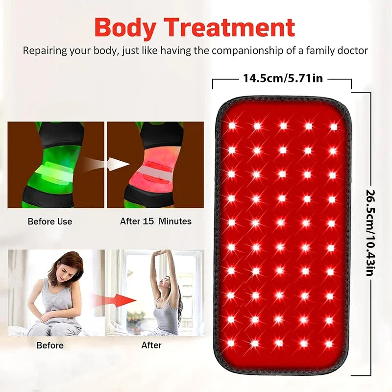 Red Infrared Light Therapy Pad 660nm 850nm LED Health Care for Face and Body Back Knee Hands Feet Relief Heat Pad Portable