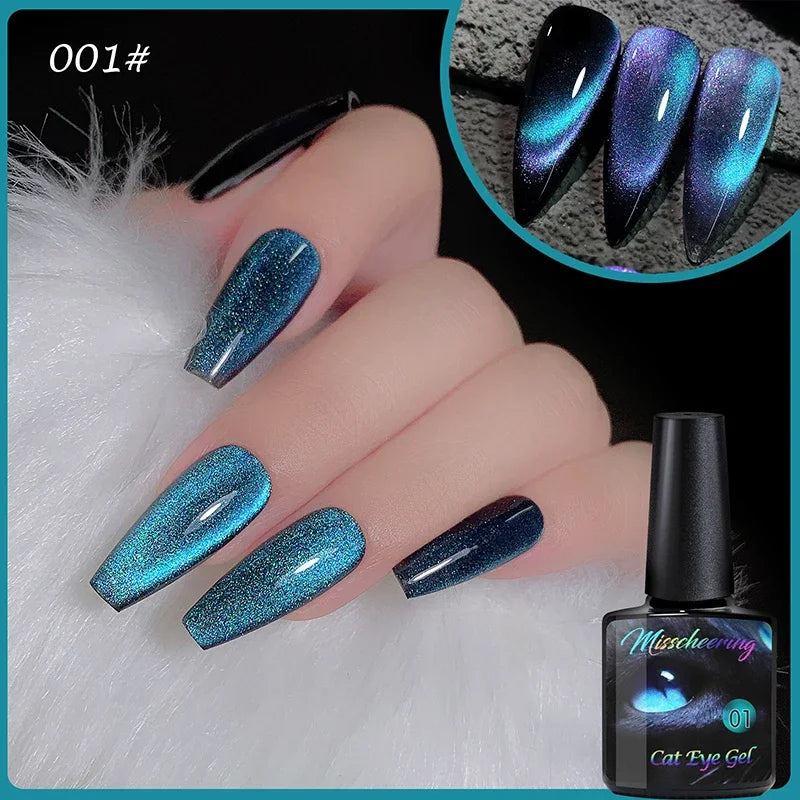 8ml 9D Rainbow Cat Eye Magnetic Nail Gel Phototherapy Adhesive Semi Permanent Nail Art Manicure Soak Off LED UV Gel