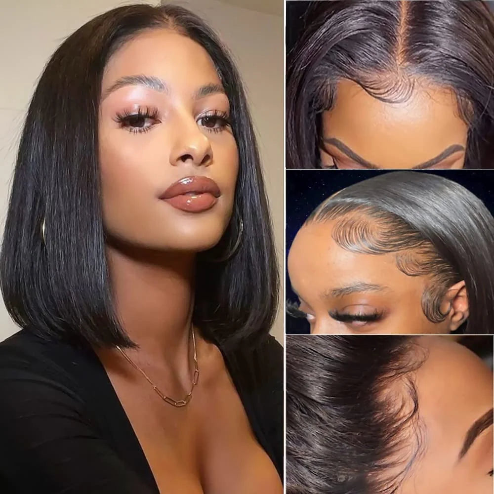 Bone Straight Bob 13x4 Lace Front Human Hair Wigs 13x4 Lace Frontal Wig Transparent Lace Frontal Wig Brazilian Remy Hair Wigs
