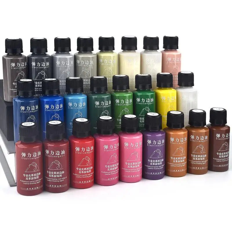 30ml Stretch Matte Elastic Edge Sealing Oil Leather Dye Coloring Coats Edges Repair Wrap Liquid DIY Leather Craft Paint Pigment