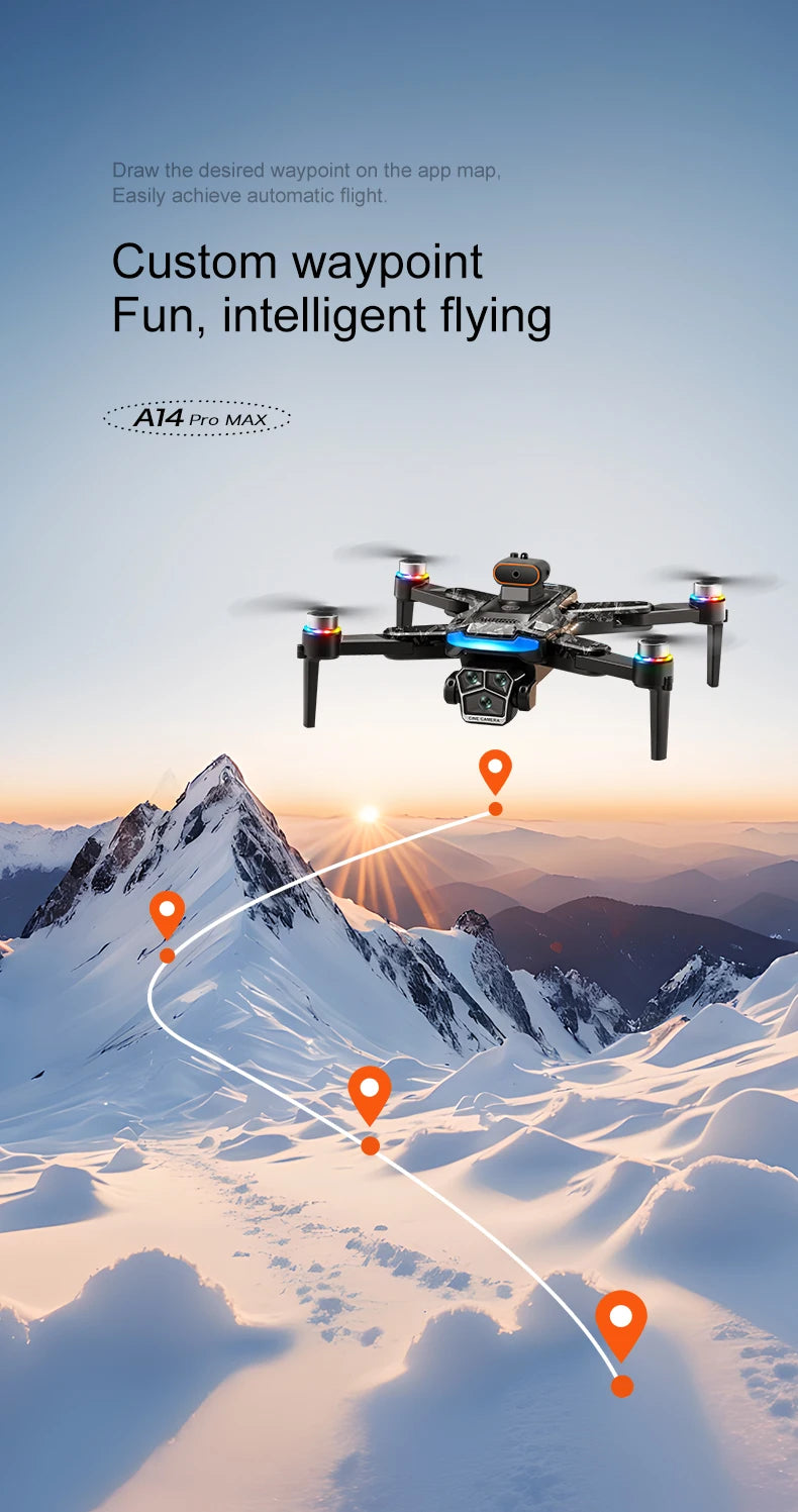 A14 PRO MAX Drone 8K Professional Camera Four-Axis Aerial Photography with Screen Remote Control 5000M 5G WIFI GPS FPV RC Dron
