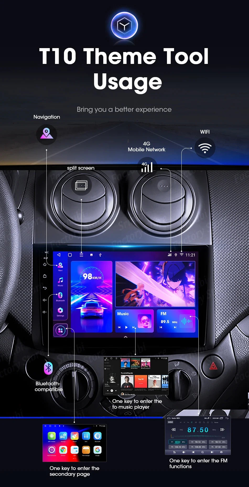 2Din Android 12 Car Radio for Chevrolet AVEO T250 2006-2012 Multimedia Player Carplay Auto Autoradio Navigatore Stereo Head Unit