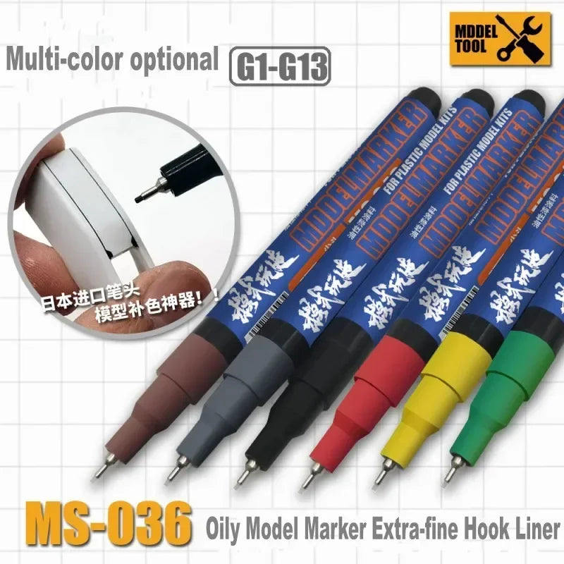 MS043 Oily Model Marker Extra-fine Hook Liner Assembly Model Building Tools For Military Paint Tool Hobby DIY