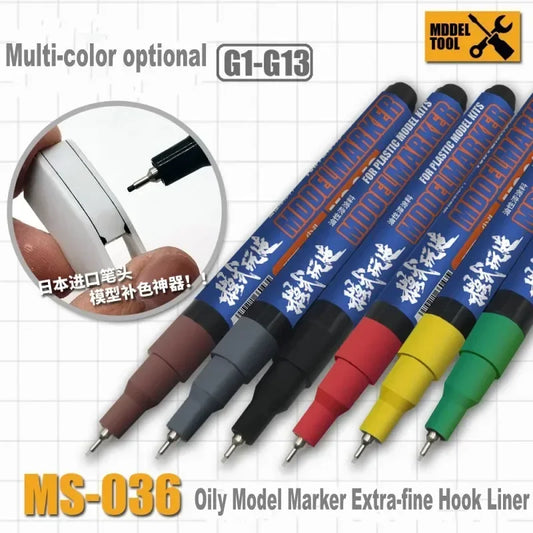 MS043 Oily Model Marker Extra-fine Hook Liner Assembly Model Building Tools For Military Paint Tool Hobby DIY