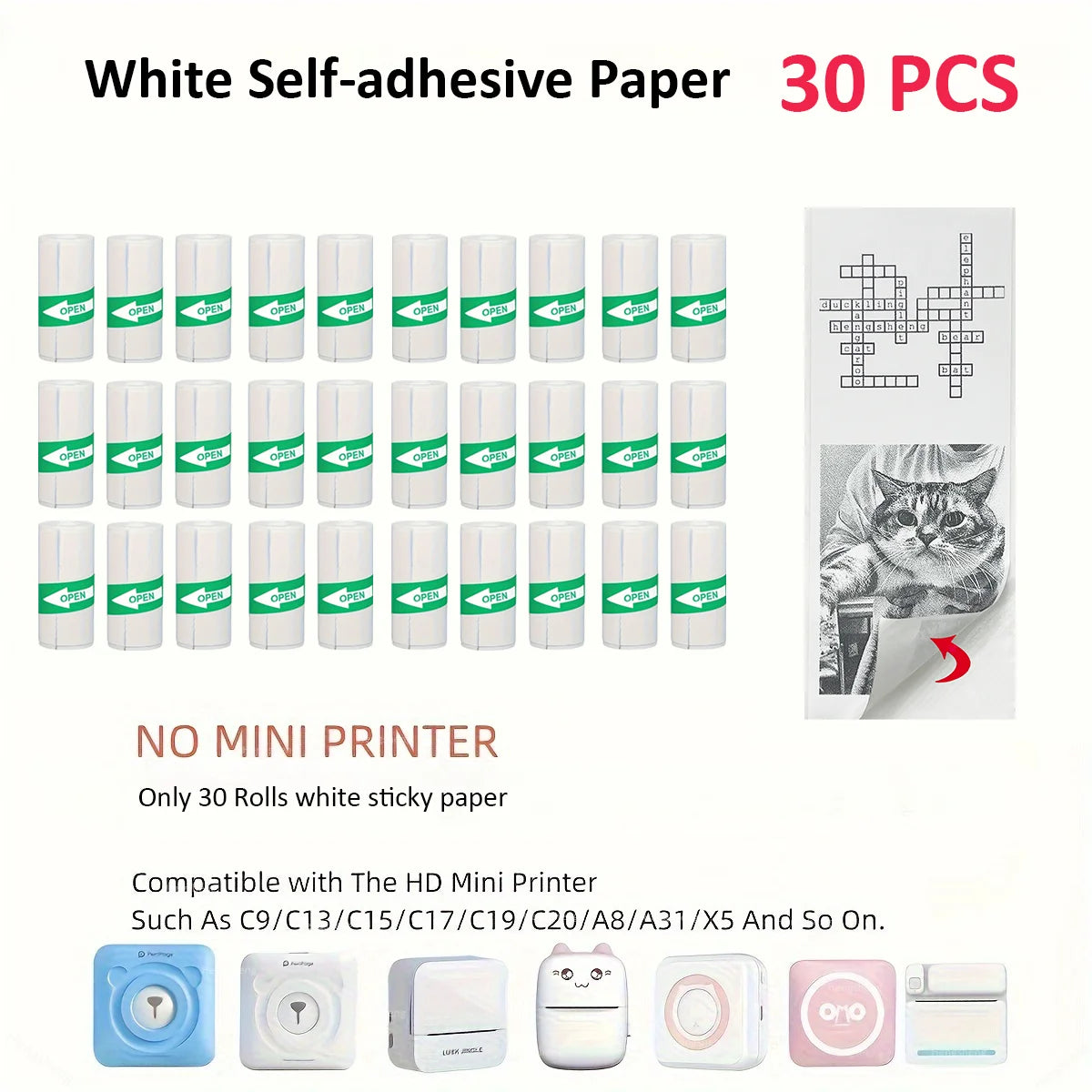 Mini Printer Paper Thermal Sticker Paper Self-adhesive Printer Paper Photo Printer Labels For T/M02 Photos thermal printer paper