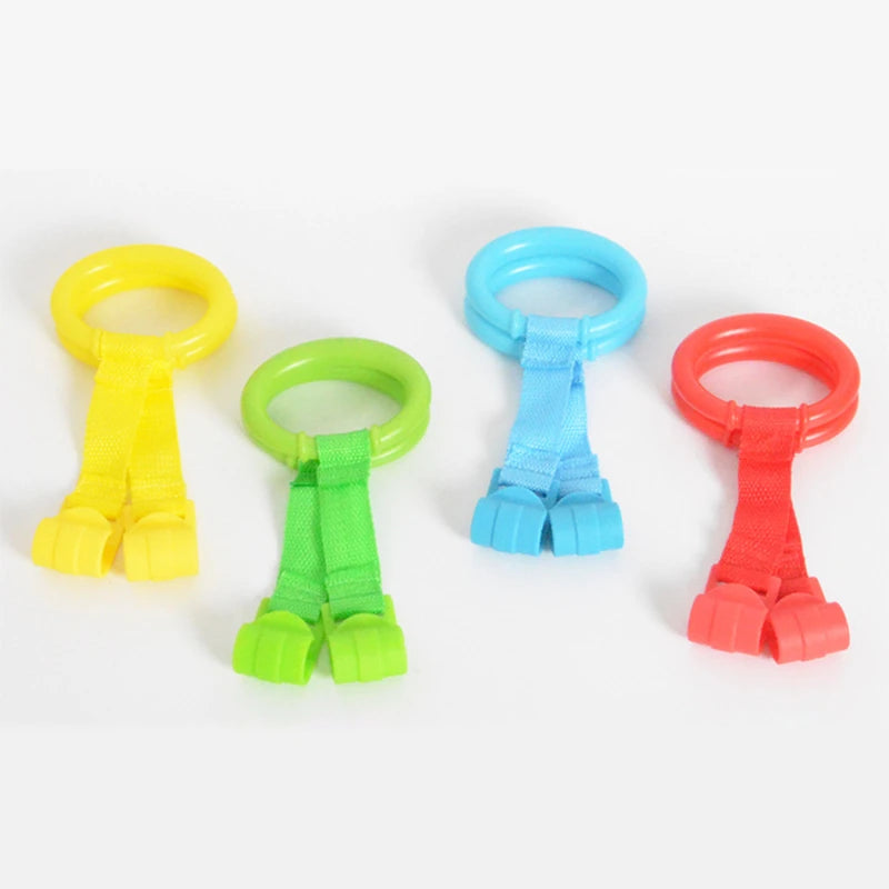Baby Walking Assistant Pull Up Ring Safety Learning Stand Up Rings For Playpen Crib Hooks Bed Arm Exercise Gym For Toddler