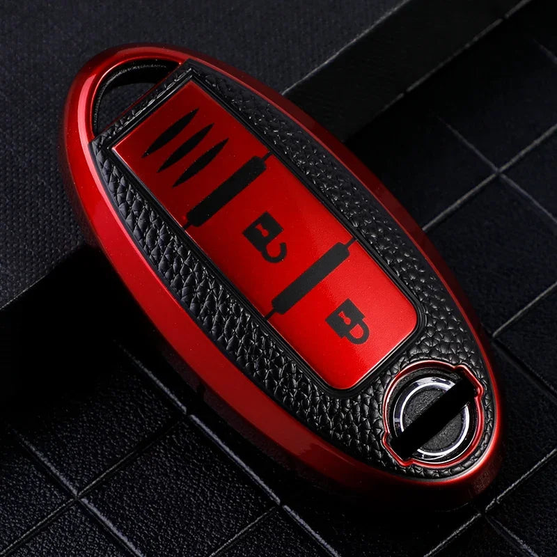Leather TPU Shell Car Key Cover Case for Nissan Qashqai J10 J11 X-Trail T31 T32 Kicks Tiida Pathfinder Murano Note Juke Infiniti