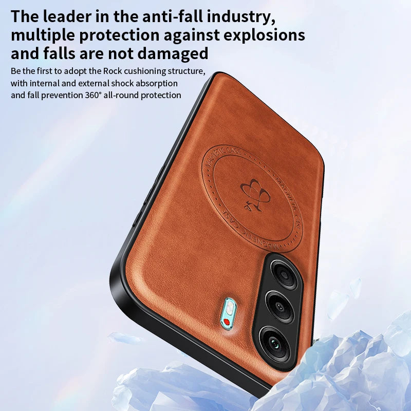 For Tecno Camon 40 Pro 4G 5G Magnetic Wireless Charging Leather Phone Case Shockproof Silicone Lens Protect Cover Cases Bracket