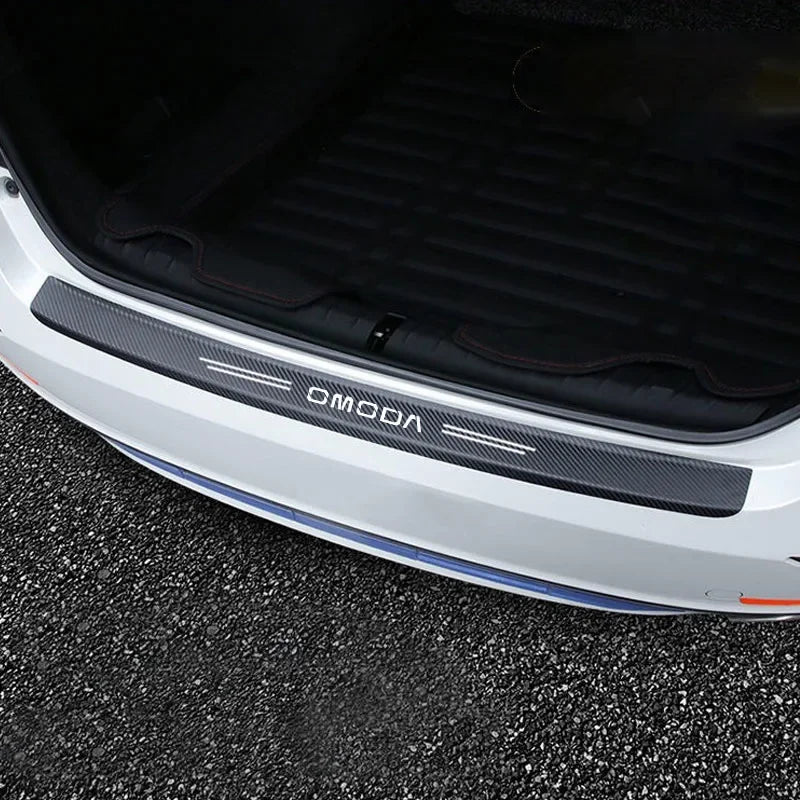 Carbon Fiber Car Trunk Bumper Protective Sticker Anti Scratch Sticker Tape For Chery OMODA 5 S5 O5 E5 C5 PRO PHEV Accessories