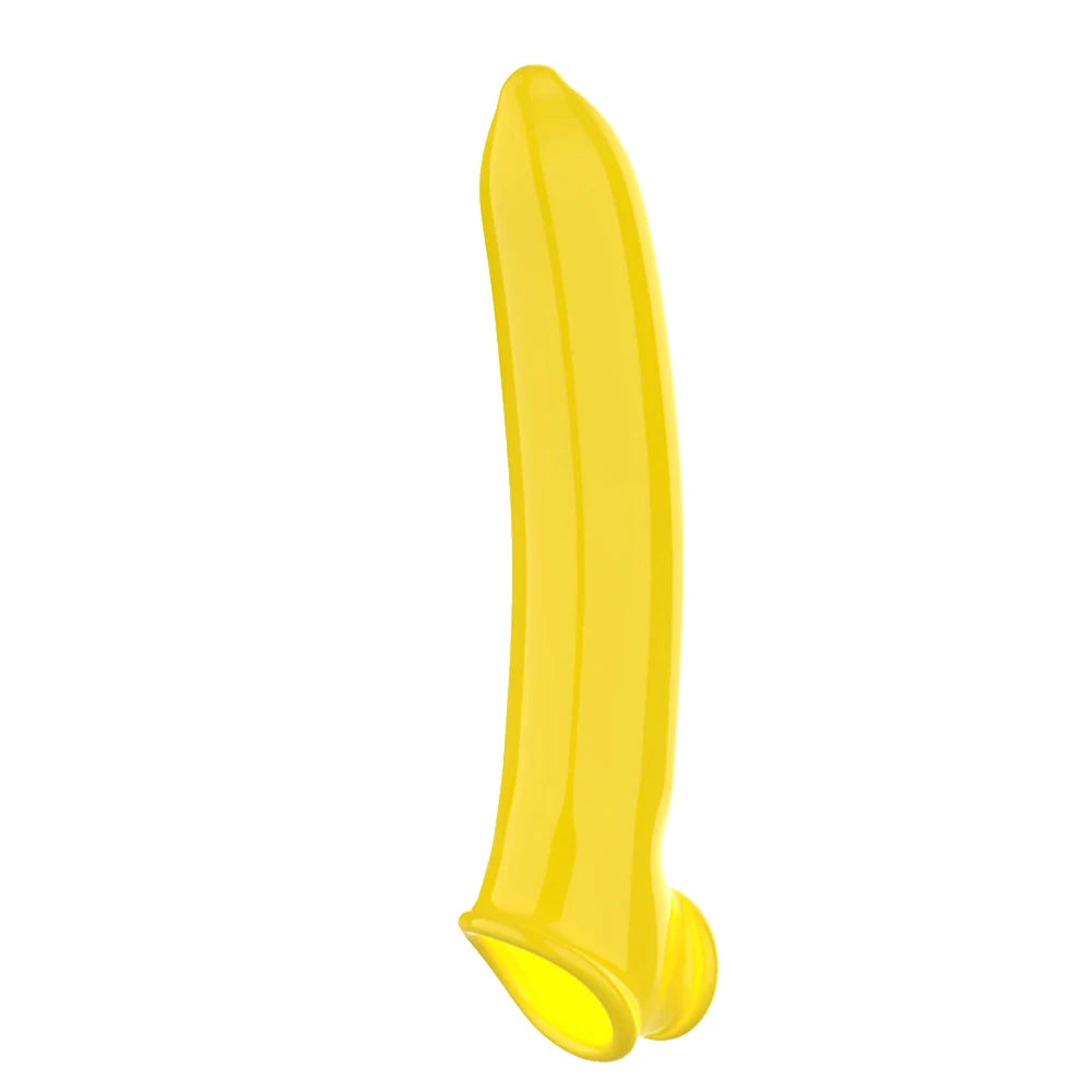 Vibrating Penis Sleeve Extension Condom Dick Glans Enlargement Cock Rings Delay Ejaculation Adult Goods Sex Toys For Men Couples