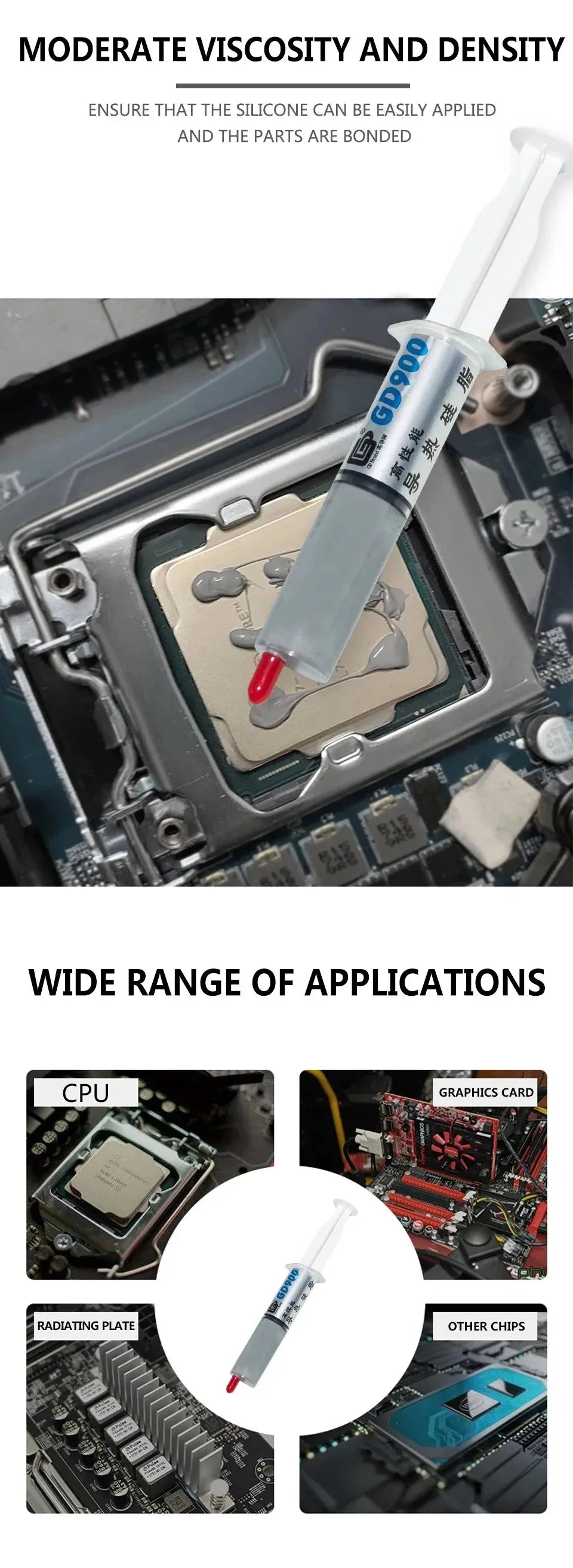GD900 1g/7g/15g/30g Thermal Grease PC Water Cooler CPU Cooler Thermal Paste Heatsink Processor Thermal Grease Paste