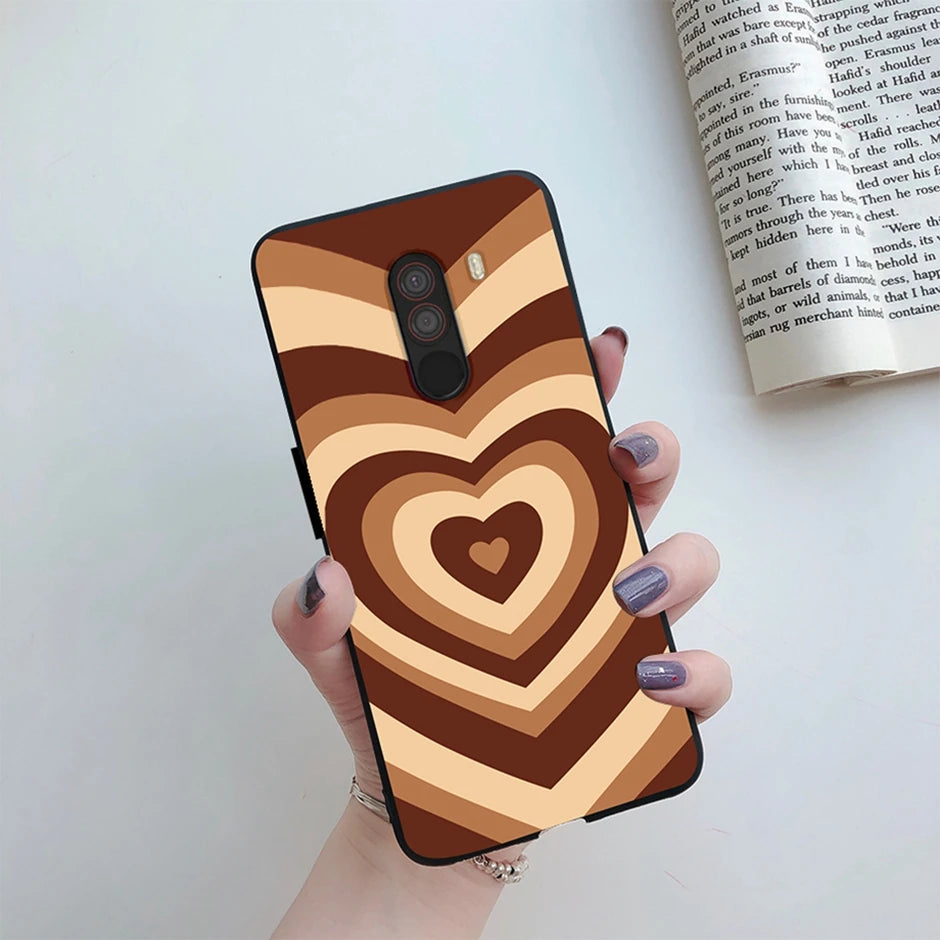 For xiaomi Pocophone F1 Case for xiaomi Poco F1 Case Silicone Soft TPU Phone Cases for PocoF1 Back Cover Heart Butterfly Bumper
