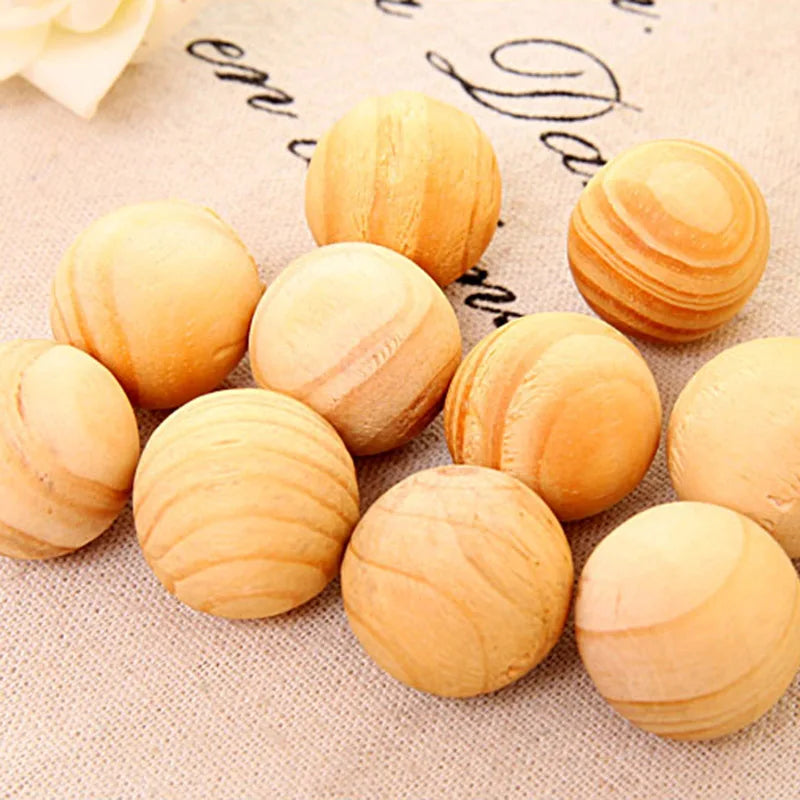 1~10PCS Bag Wardrobe Pest Control Wooden Mothballs Moth Repellent Prevent Mildew Moisture Proof Deworming Fragrant Wood Ball