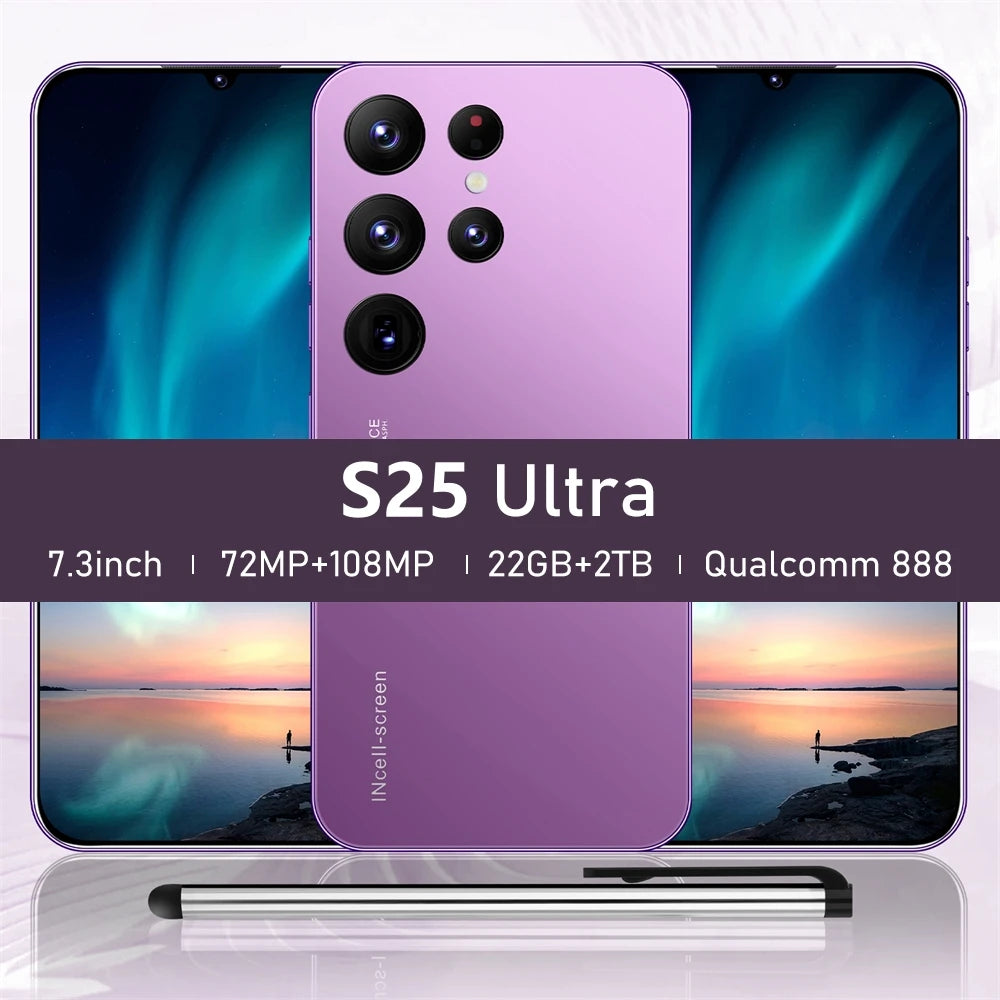 HOT 2025 new S25 Ultra original intelligent 5G dual card dual standby Android 14 system global version 108MP 8000mAh battery